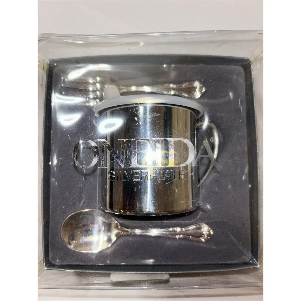 Vintage Oneida 3 Piece Primary Set Affection Silver plated made‎ in USA